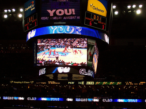 New Orleans Hornets big screen with Action Jackson