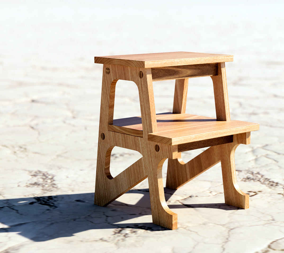 Ampersand stool on dry salt bed